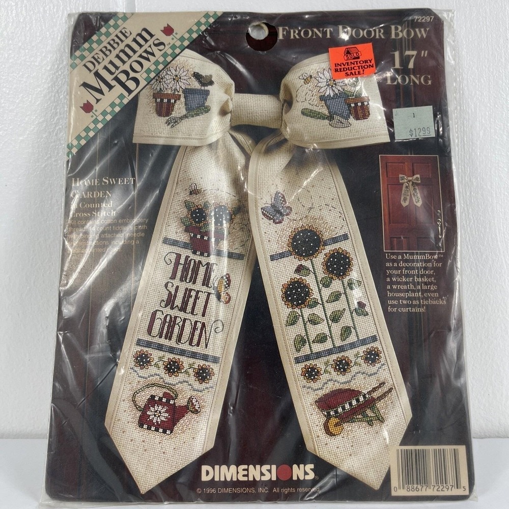 Dimensions Counted Cross Stitch-Kit Debbie Mumm Bow HOME SWEET GARDEN 72297 New
